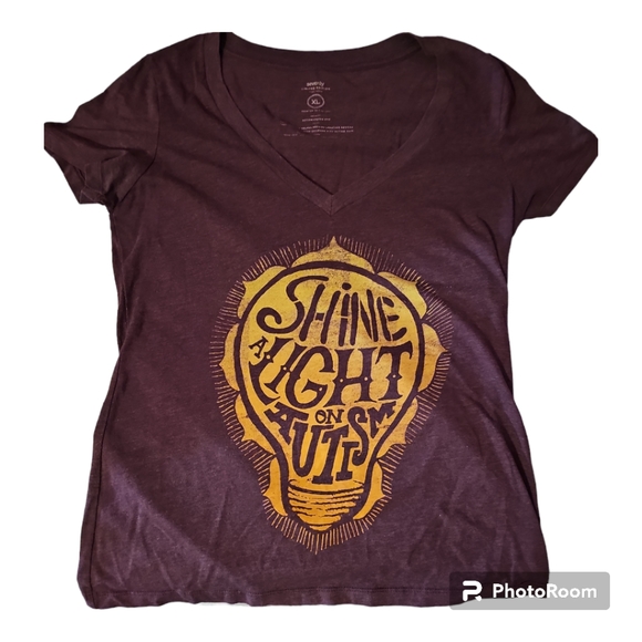 Sevenly Tops - Sevenly Shine a Light on Autism t-shirt, XL, plum purple